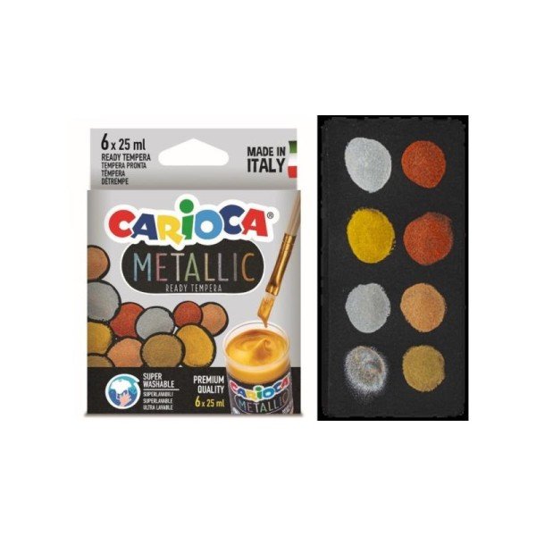 Carioca Metallic Ready Tempera 6x25ml