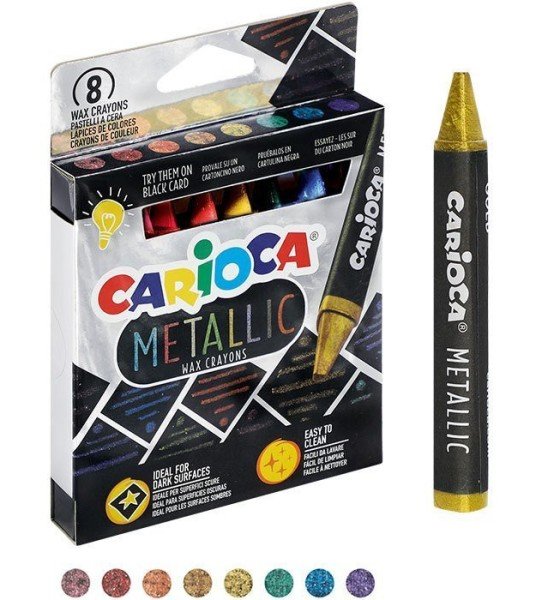 Carioca Metallic Wax Crayons 8'li